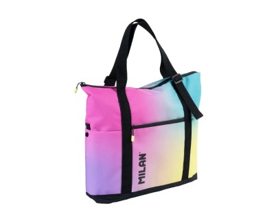 Milan Coleccion Sunset Bolso Shopper 18.5L - Gran Capacidad - Cierre de Cremallera - Tama&ntilde;o 52x36x3cm - Multicolor