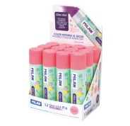 Milan Fairy Tale Expositor con 12 Barras de Pegamento 21g - Multiusos - Multisuperficies - Sin Disolventes - Uso Escolar - Color Violeta