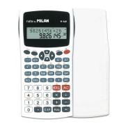 Milan M240 Calculadora Cientifica 10+2 Digitos - Pantalla de 2 Lineas - 240 Funciones Integradas Incluyendo 124 Cientificas - Carcasa Protectora - Color Blanco