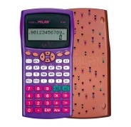 Milan M240 Calculadora Cientifica Copper 10+2 Digitos - Pantalla de 2 Lineas - 240 Funciones Integradas Incluyendo 124 Cientificas - Carcasa Protectora Estampada - Color Violeta/Blanco/Rosa