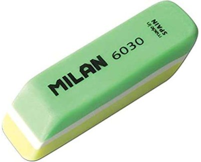 Milan Nata 6030 Goma de Borrar Biselada Bicolor - Plastico - No Daña el Papel - Colores Surtidos