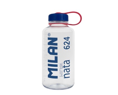 Milan Nata&reg; 624 Botella de Tritan 1L - Muy Ligera - Dosificador Extra&iacute;ble - Escala de Medida - Libre de BPA - Transparente7Azul