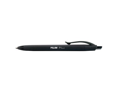Milan P1 Touch Boligrafo de Bola Retractil - Punta Redonda 1mm - Tinta de Aceite - Escritura Suave - 1.200m de Escritura - Color Negro