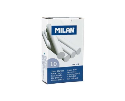 Milan Pack de 10 Tizas - Redondas - No Contienen Caseina - Color Blanco