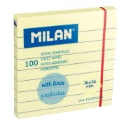 Milan Pack de 100 Notas Adhesivas - Pautadas - 76x76mm - Color Amarillo