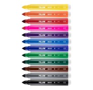 Milan Pack de 12 Rotuladores Maxi - Punta Conica 7.5mm - Tinta al Agua - Lavable - Colores Surtidos