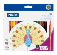 Milan Pack de 18 Rotuladores - Tinta al Agua - Punta Fina 2mm - 154mm - Colores Surtidos
