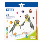 Milan Pack de 24 Lapices de Colores - Triangulares - Colores Surtidos