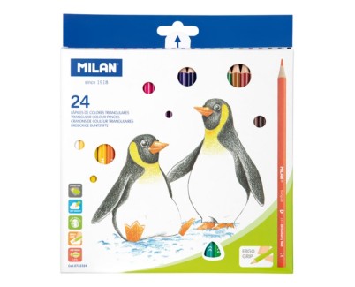 Milan Pack de 24 Lapices de Colores - Triangulares - Colores Surtidos