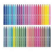 Milan Pack de 50 Rotuladores - Punta Conica 5mm - Tinta al Agua - Lavable - Colores Surtidos