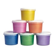 Milan Pack de 6 Botes de Pintura para Dedos - 100ml - Facil Aplicacion - Mezclable - Colores Metalizados Surtidos