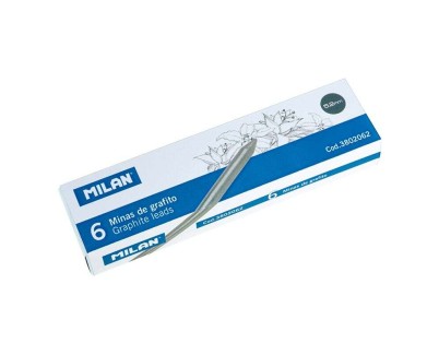 Milan Pack de 6 Minas de Grafito para Dibujo 5.2mm B -  Alta Resistencia