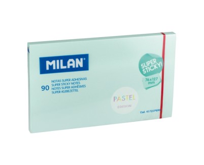 Milan Pack de 90 Notas Super Adhesivas - 76x127mm - Color Azul Pastel