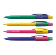 Milan PL1 Expositor de 20 Portaminas - Mina 0.9mm 2B Grafito - Goma Milan Extra Larga - Colores Surtidos