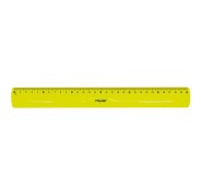 Milan Regla Flexible y Resistente - Longitud 30cm - Color Amarillo Translucido