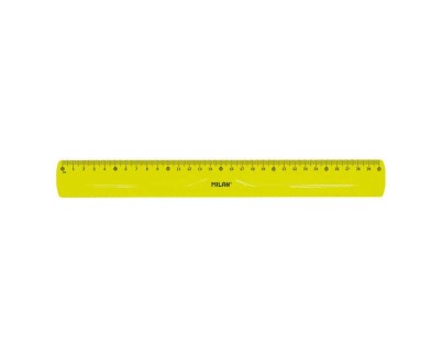 Milan Regla Flexible y Resistente - Longitud 30cm - Color Amarillo Translucido