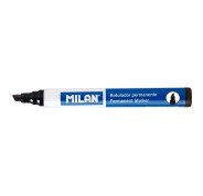 Milan Rotulador Permanente Punta Biselada - Punta 1 - 4mm - Tinta a Base de Alcohol - Color Negro