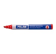 Milan Rotulador Permanente Punta Biselada - Punta 1 - 4mm - Tinta a Base de Alcohol - Color Rojo