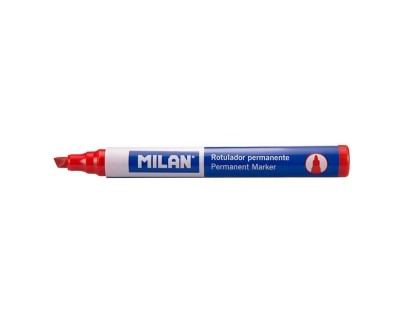 Milan Rotulador Permanente Punta Biselada - Punta 1 - 4mm - Tinta a Base de Alcohol - Color Rojo