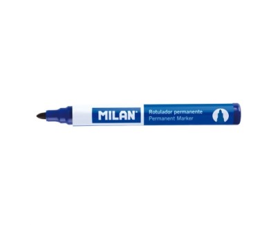 Milan Rotulador Permanente - Punta Redonda 4mm - Tinta a Base de Alcohol - Color Azul