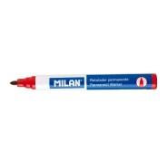 Milan Rotulador Permanente - Punta Redonda 4mm - Tinta a Base de Alcohol - Color Rojo