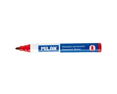 Milan Rotulador Permanente - Punta Redonda 4mm - Tinta a Base de Alcohol - Color Rojo
