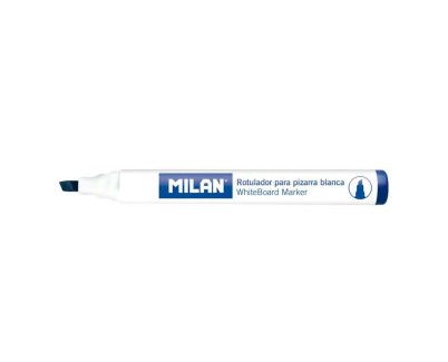 Milan Rotuladores para Pizarra Blanca con Punta Biselada - Punta 1 - 4 mm - Tinta a Base de Alcohol - Borrable en Seco - Color Azul