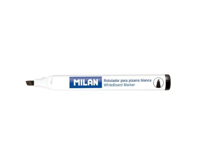 Milan Rotuladores para Pizarra Blanca con Punta Biselada - Punta 1 - 4 mm - Tinta a Base de Alcohol - Borrable en Seco - Color Negro