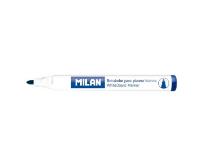 Milan Rotuladores para Pizarra Blanca con Punta Redonda - Punta 4.7 mm - Tinta a Base de Alcohol - Borrable en Seco - Color Azul