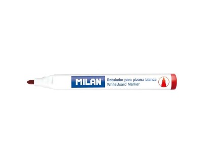 Milan Rotuladores para Pizarra Blanca con Punta Redonda - Punta 4.7 mm - Tinta a Base de Alcohol - Borrable en Seco - Color Rojo
