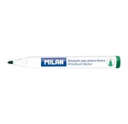 Milan Rotuladores para Pizarra Blanca con Punta Redonda - Punta 4.7 mm - Tinta a Base de Alcohol - Borrable en Seco - Color Verde