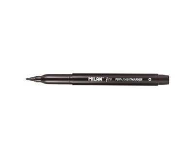 Milan Rotuladores Permanentes Punta Fina - Punta 2mm - Tinta a Base de Alcohol - Color Negro