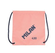 Milan Serie 1918 Bolsa/Mochila de Tiras Grande - Tejido \'ripstop\' Ligero y Resistente - Medidas 34x42x0.7cm - Color Rosa