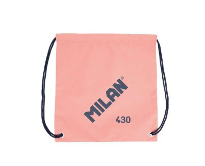 Milan Serie 1918 Bolsa/Mochila de Tiras Grande - Tejido \'ripstop\' Ligero y Resistente - Medidas 34x42x0.7cm - Color Rosa