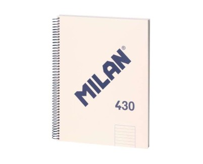 Milan Serie 1918 Cuaderno Espiral Formato A4 Pautado 7mm - 80 Hojas de 95 gr/m2 - Microperforado, 4 Taladros - Color Beige