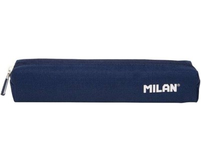 Milan Serie 1918 Estuche Mini Redondo - Tejido Resistente a las Roturas y Rasgaduras - Medidas 20,5x4,5x5cm - Color Azul Oscuro