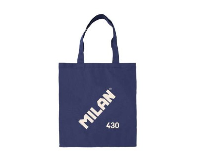 Milan Serie 1918 Tote Bag Bolsa de Tela - Tamaño  50x38x41cm - Asa Larga 27cm - Tejido \'ripstop\' - Color Azul Oscuro