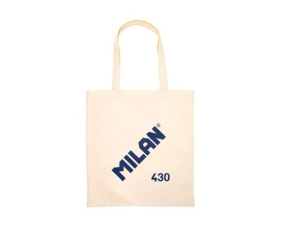 Milan Serie 1918 Tote Bag Bolsa de Tela - Tamaño  50x38x41cm - Asa Larga 27cm - Tejido \'ripstop\' - Color Beige