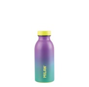 Milan Serie Sunset Botella Isotermica 0.35L - Doble Pared de Acero Inoxidable - Liquidos Calientes hasta 12h, Frios hasta 24h - Color Turquesa/Violeta