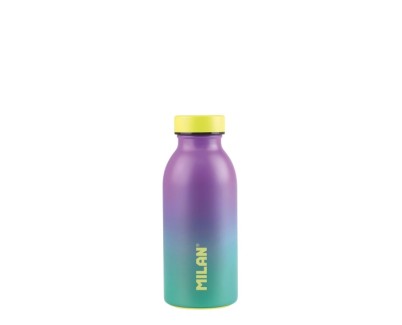 Milan Serie Sunset Botella Isotermica 0.35L - Doble Pared de Acero Inoxidable - Liquidos Calientes hasta 12h, Frios hasta 24h - Color Turquesa/Violeta