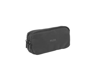 Milan Shadow Estuche Portatodo - Cremallera - 3 Compartimentos - 22x11x6.5cm - Color Negro