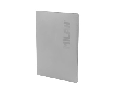 Milan Shadow Libreta Encolada Formato A4 Cuadricula 5x5mm - 48 Hojas de 95 gr/m2 Microperforadas - Color Gris