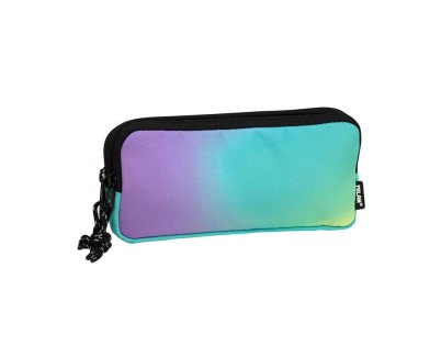 Milan Sunset Estuche Portatodo 3 Compartimentos - Tejido Resistente a las Roturas y Rasgaduras - Medidas 22x11x6.5cm - Color Turquesa