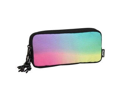 Milan Sunset Estuche Portatodo 3 Compartimentos - Tejido Resistente a las Roturas y Rasgaduras - Medidas 22x11x6.5cm - Modelo Color Negro