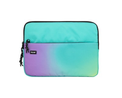 Milan Sunset Funda para Portatiles hasta 13\" - Cierre de Cremallera con Tirador - Bolsillo Delantero - 34.5x26x2.5cm - Color Turquesa