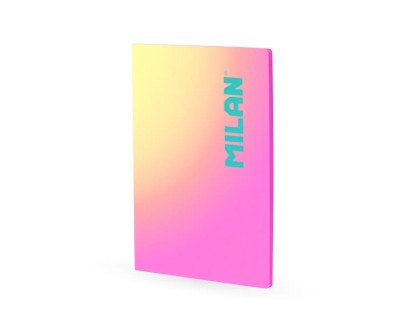 Milan Sunset Libreta Encolada Formato A4 Pautado 7mm - 48 Hojas de 95 gr/m2 Microperforadas - Color Rosa/Amarillo