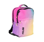 Milan Sunset Mochila Escolar 25L 5 Cremalleras - Bolsillos Laterales - Compartimento Acolchado para Portatil 16\" - Tirantes Acolchados y Regulables - Color Predominante Rosa