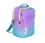 Milan Sunset Mochila Escolar 25L 5 Cremalleras - Bolsillos Laterales - Compartimento Acolchado para Portatil 16\" - Tirantes Acolchados y Regulables - Color Turquesa/Violeta