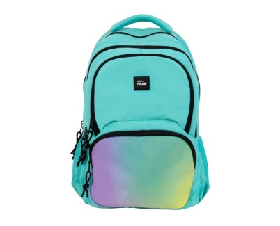 Milan Sunset Mochila Escolar 25L - Bolsillos Laterales de Malla - Compartimento Interior para Portatil - 4 Cremalleras - 46.5x30x17cm - Color Verde