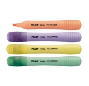 Milan Sway Expositor de 7 Packs de 4 Marcadores Pastel - Punta Biselada 2 - 4mm -  Ideal para Subrayar - Colores Pastel